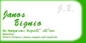 janos bignio business card